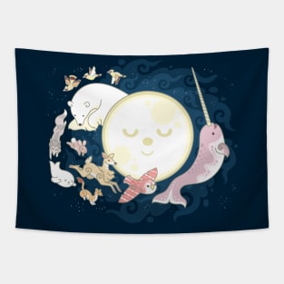 Winter's Night Moon Tapestry