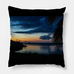 Sunset on Spanish Cay Bahamas Pillow