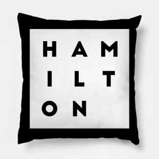 Hamilton | White square, black letters | Canada Pillow