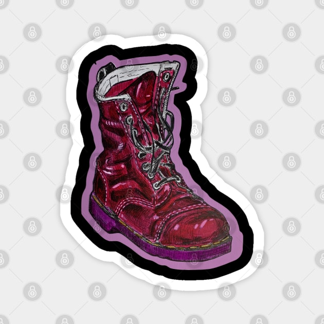 Red Pop Boot by Jason Hancock Magnet by Octo30