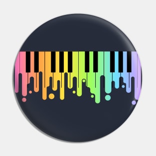 Musician Rainbow Pride Piano Melt LGBTQ Pin