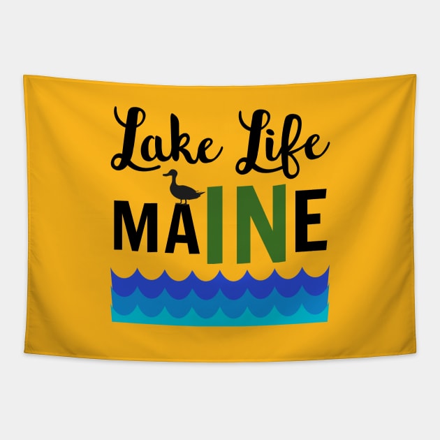 Lake Life in Maine Tapestry by spiffy_design