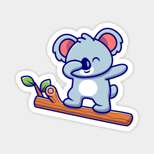 Cute Koala Dabbing On The Tree Magnet