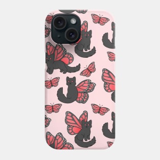 Red Butterfly Cat Phone Case