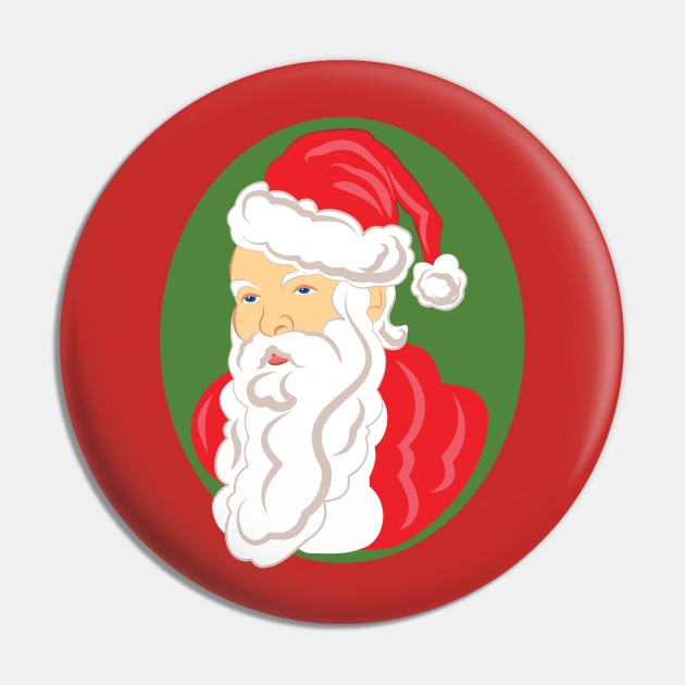 Christmas Santa Claus Cameo Pin by evisionarts