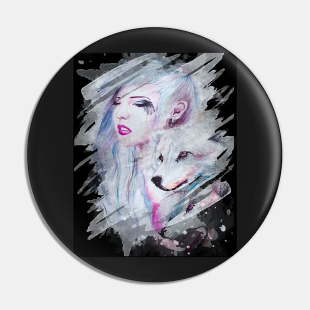 Girl with Wolves - Girl Who Loves Wolves Pin by allthumbs