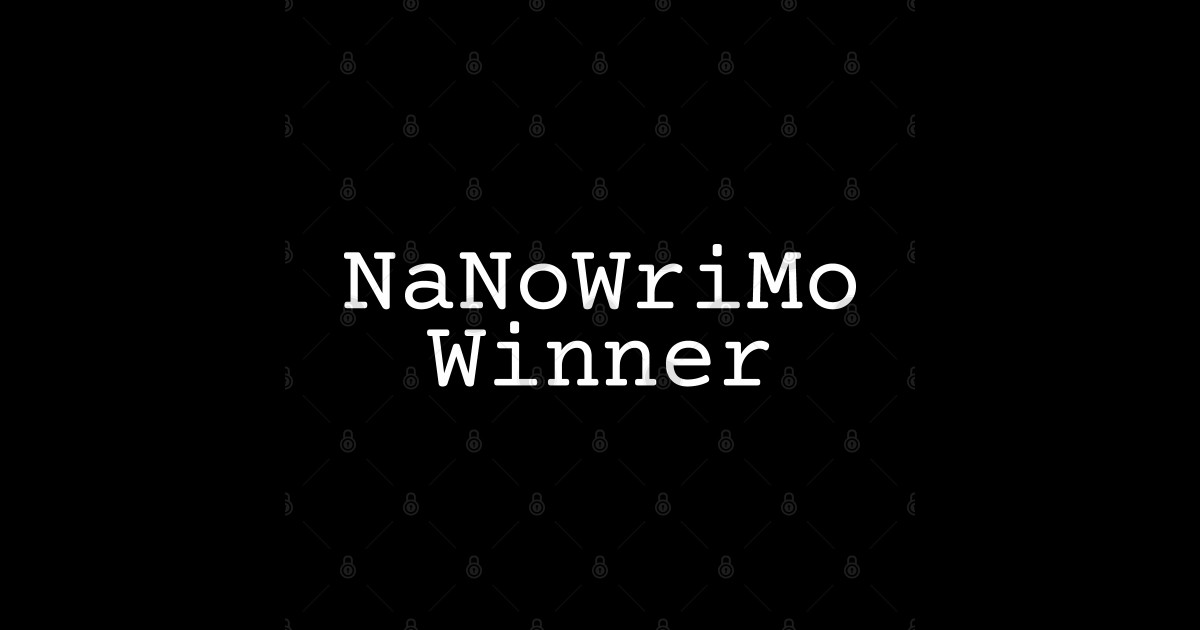 NaNoWriMo Winner (blue background) Nanowrimo Sticker TeePublic