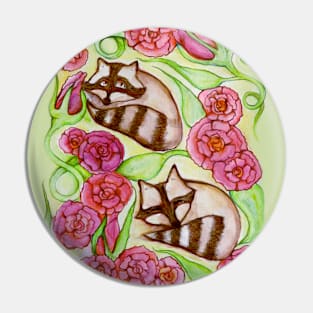 Raccoon Roses Spring Pin