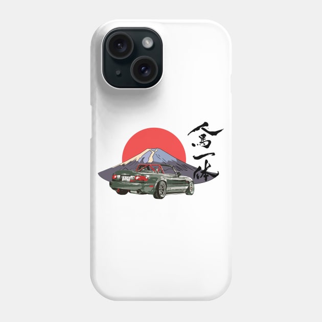 Mazda Miata/Mx5 - Jinba Ittai Mount Fuji edition Phone Case by mudfleap