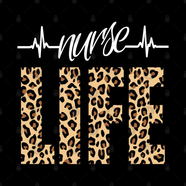 Nurse Life, Leopard Print, Heartbeat by Duds4Fun