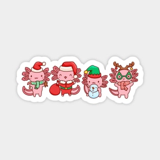 Axolotl celebrating Christmas Magnet