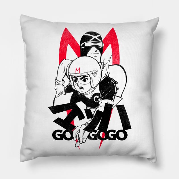 Racer Bros. (light) Pillow by geekingink