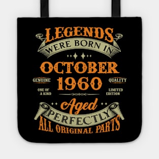 63rd Birthday Gift Legends Born In October 1960 63 Years Old Tote