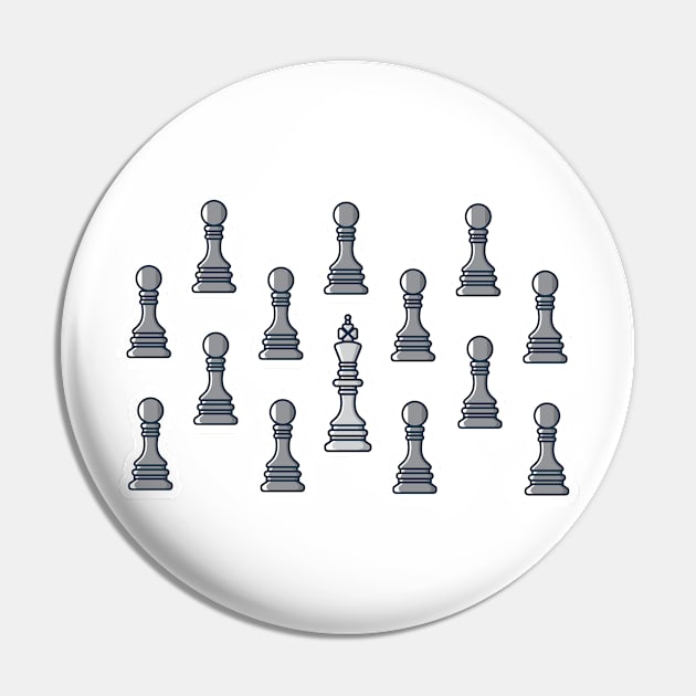 Chess Leader King Pattern Sticker style vector illustration. Sport board game object icon concept. Stand out, different and unique concept, business idea. Pin by AlviStudio