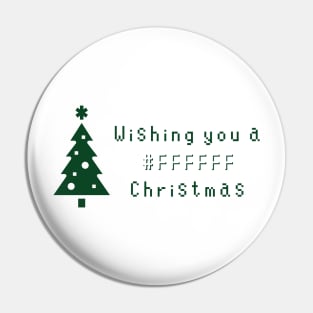 Programmer White Christmas Tree Pin