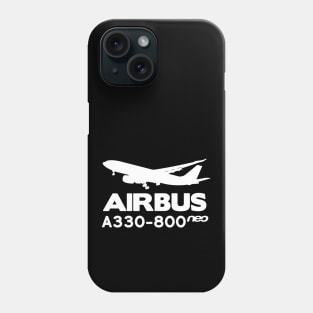 Airbus A330-800neo Silhouette Print (White) Phone Case