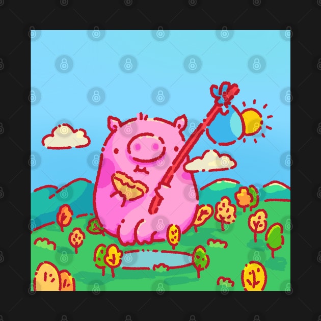 Giant pig in a small world by Tinyarts