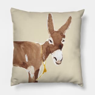 Donkey in watercolor Pillow