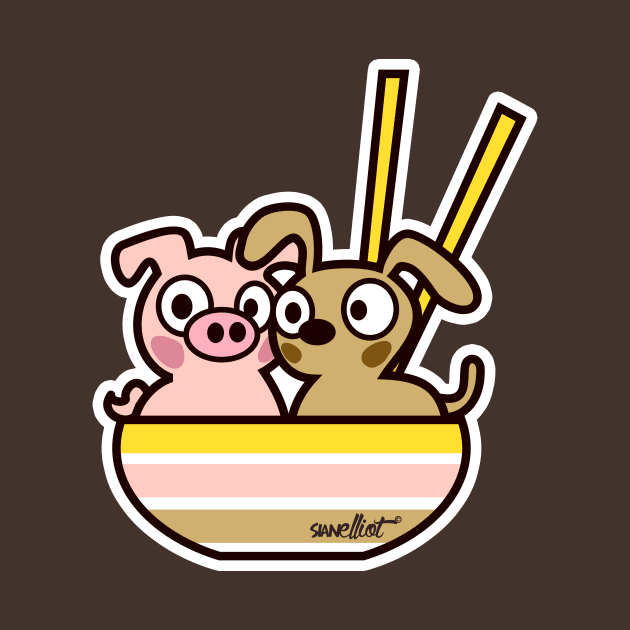 Pig and Dog by sianelliot