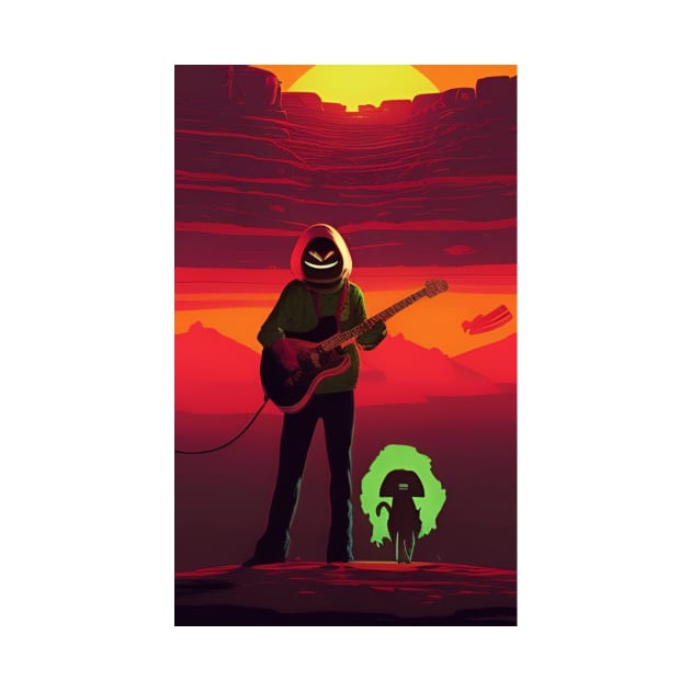 Alien with guitar rot by GrafDot