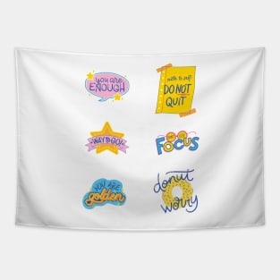 Aesthetic Motivational quotes pack Tapestry