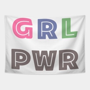 Big and Bold GRL PWR, Girl Power Design in Pastel Colors Tapestry