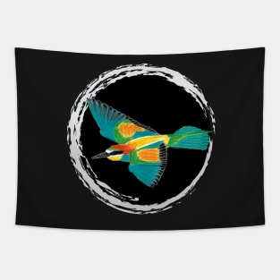 Nice Artwork showing an European Bee-Eater in Flight II Tapestry