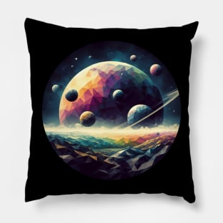 Low Poly Space View Pillow