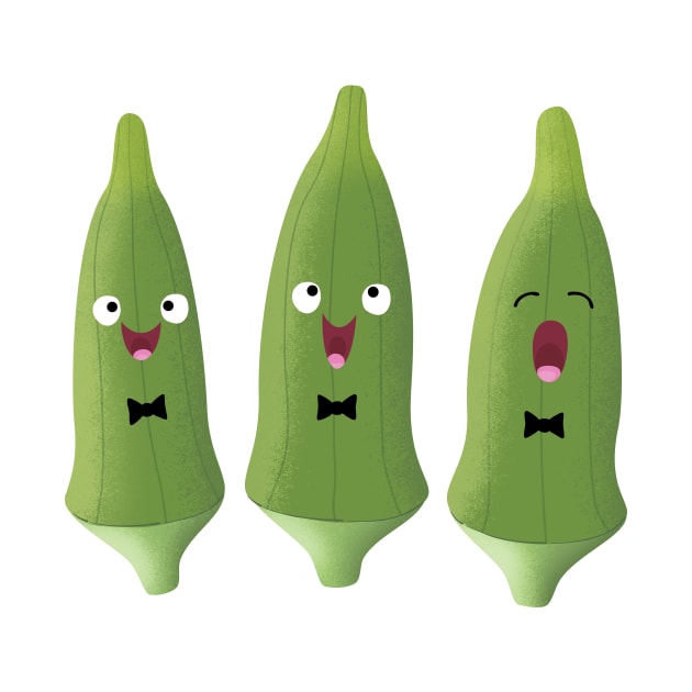 Cute singing okra vegetable cartoon by FrogFactory