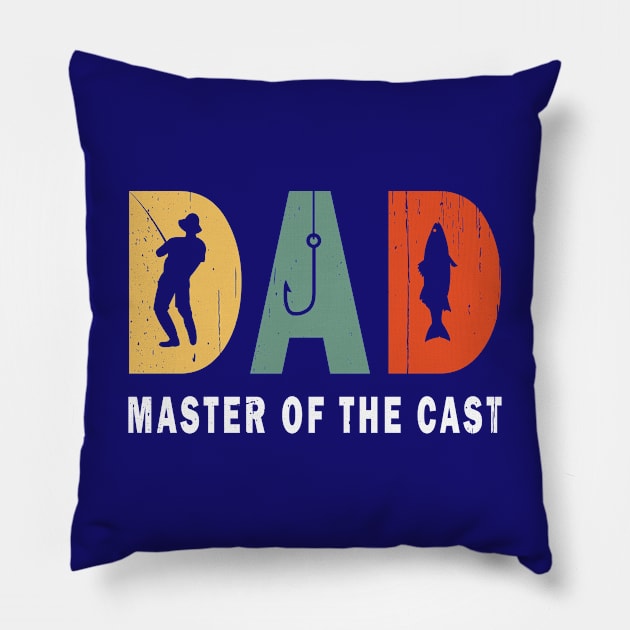 Dad Master Of The Cast Funny Dad Fishing Pillow by ArticArtac