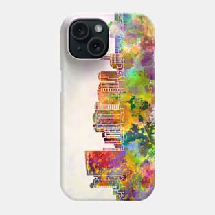 Chiba skyline in watercolor background Phone Case