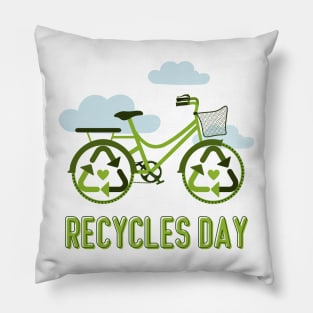 America Recycles Day with bike Pillow