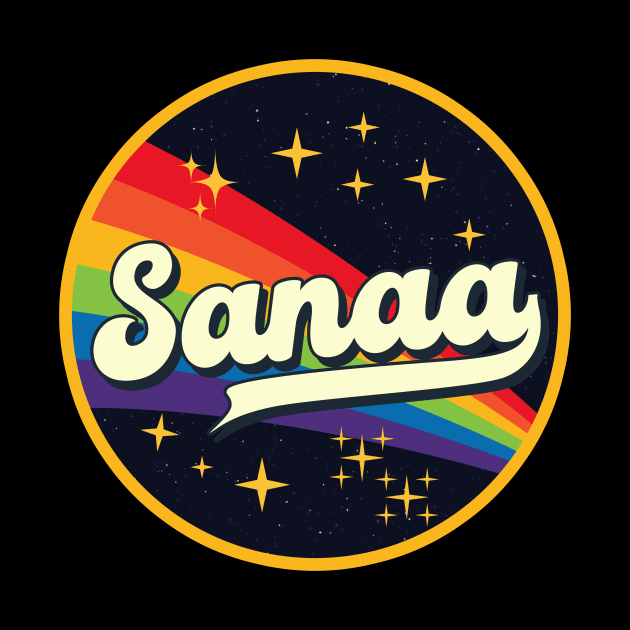 Sanaa // Rainbow In Space Vintage Style by LMW Art