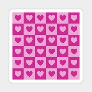 Love Heart Polka Dot Patchwork Pattern Magnet