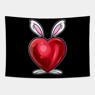 I Love Easter Heart With Bunny Ears and Feet. Easter Tapestry