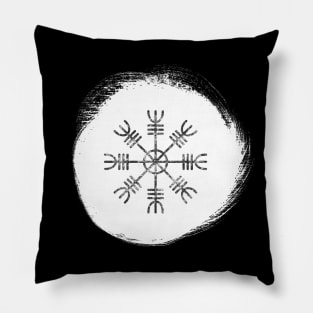 Aegishjalmur Icelandic Stave in Black and White | Helm of Awe Pillow