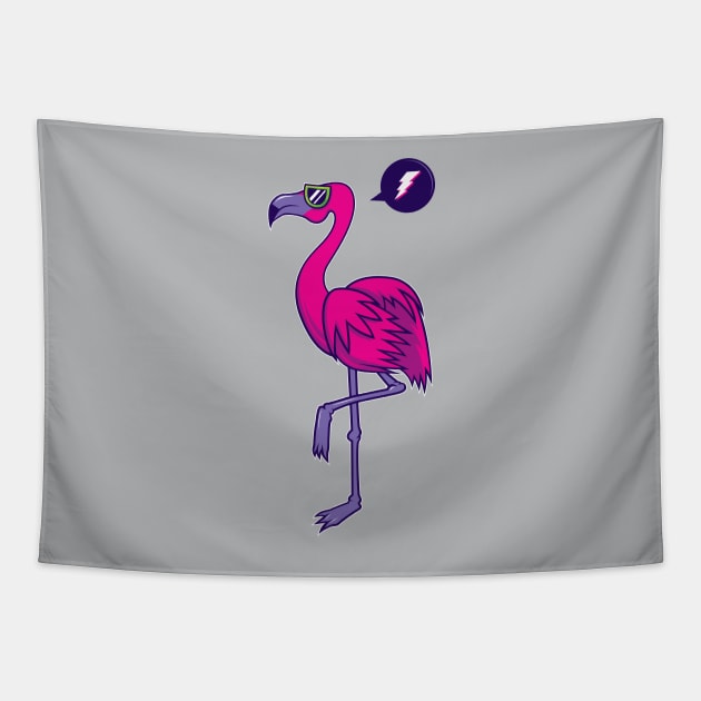 Electric Flamingo Tapestry by strangethingsa