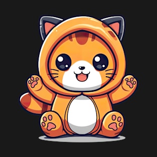 Cute Orange Kawaii Cat T-Shirt