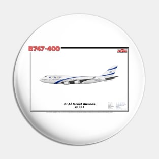 Boeing B747-400 - El Al Israel Airlines (Art Print) Pin