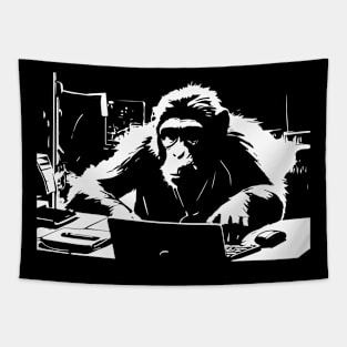 monkey at the computer Tapestry