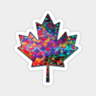 Rainbow Mosaic Canada Maple Leaf Magnet