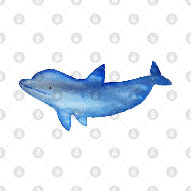 Cute watercolor dolphin by WatercolorFun