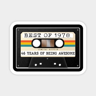 Funny Best of 1978 46th Birthday Cassette Tape Vintage Magnet