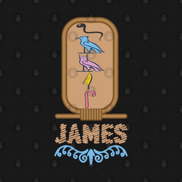 JAMES-American names in hieroglyphic letters-James, name in a Pharaonic Khartouch-Hieroglyphic pharaonic names by egygraphics