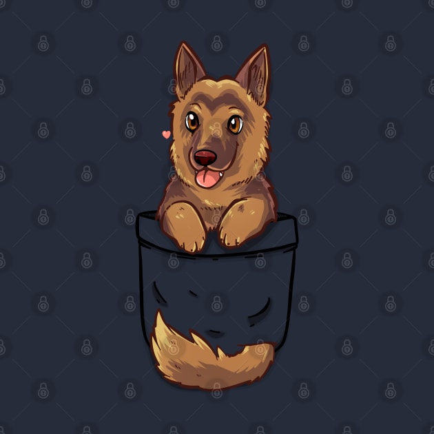 Pocket Cute German Shepherd Alsatian Dog by TechraPockets