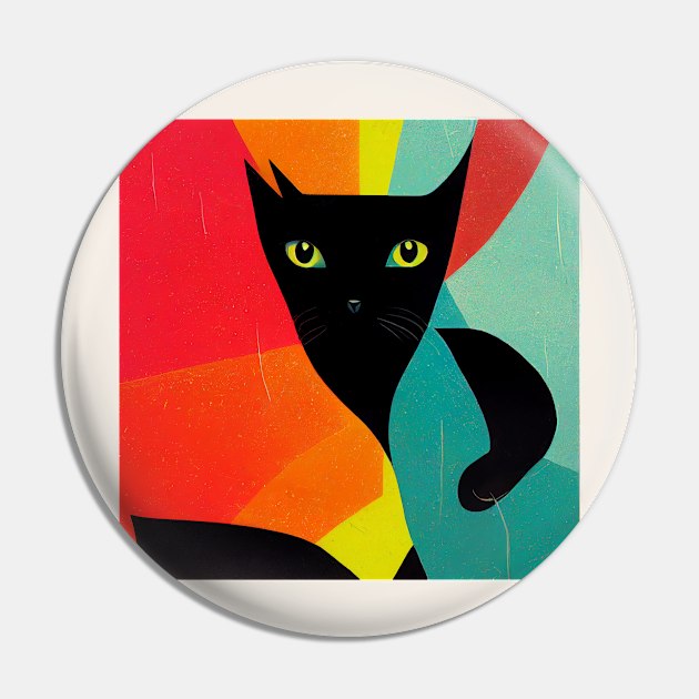 Abstract Cat Pin by n23tees