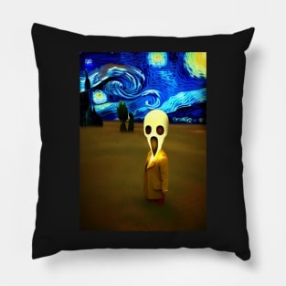 SCREAMING SKULL GHOST ON HALLOWEEN Pillow