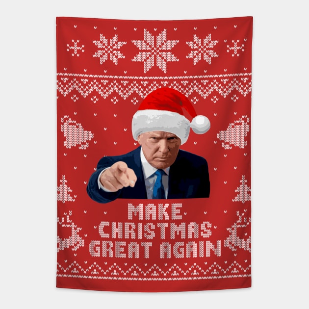 Make Christmas Great Again Ugly Sweater Tapestry by Nerd_art