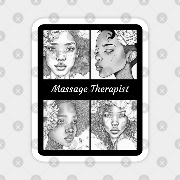 Massage Therapist Black Woman Pride Collage Poster Style Artwork