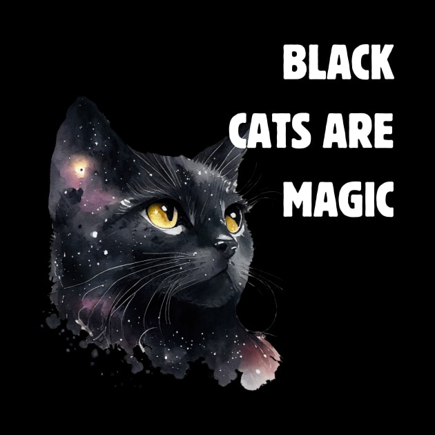 Black cats are magic by Meow Meow Designs